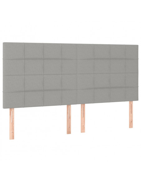 Testiera 4 pz Grigio Chiaro 80x5x78/88 cm in Tessuto