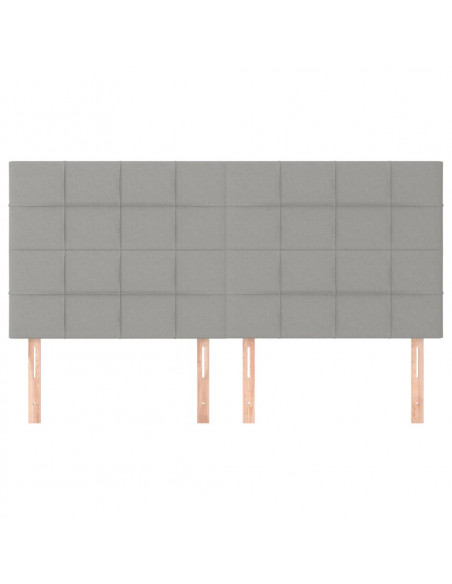 Testiera 4 pz Grigio Chiaro 80x5x78/88 cm in Tessuto