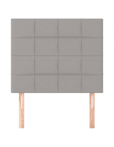 Testiera 2 pz Grigio Chiaro 80x5x78/88 cm in Tessuto