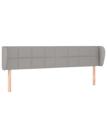 Testiera ad Orecchio Grigio Chiaro 163x23x78/88 cm in Tessuto