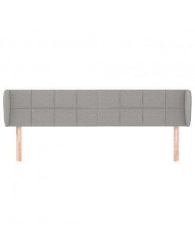 Testiera ad Orecchio Grigio Chiaro 163x23x78/88 cm in Tessuto