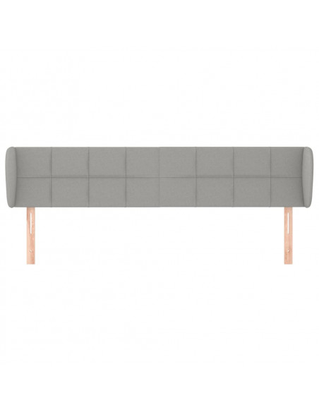 Testiera ad Orecchio Grigio Chiaro 163x23x78/88 cm in Tessuto