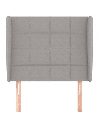 Testiera ad Orecchio Grigio Chiaro 83x23x118/128 cm in Tessuto