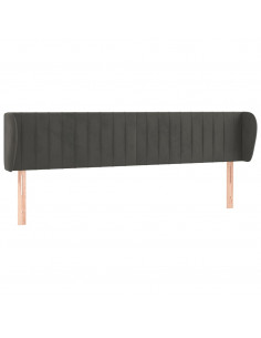 Testiera ad Orecchio Grigio Scuro 183x23x78/88 cm in Velluto 2