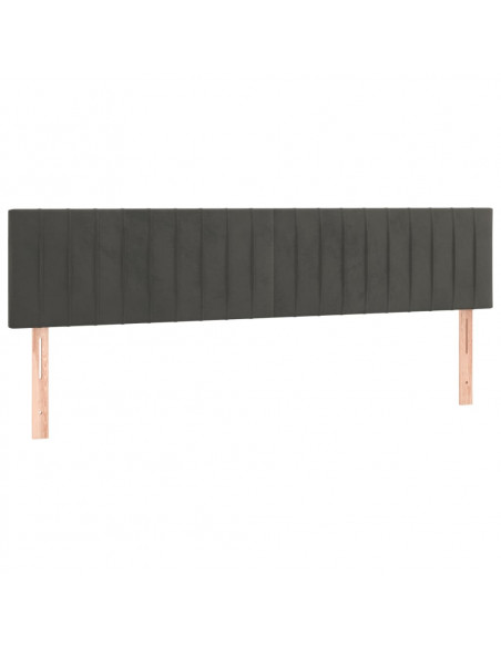 Testiera 2 pz Grigio Scuro 90x5x78/88 cm in Velluto