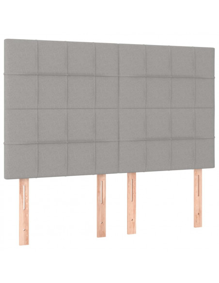 Testiere 4 pz Grigio Chiaro 72x5x78/88 cm in Tessuto