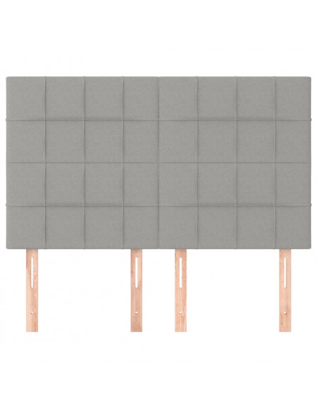 Testiere 4 pz Grigio Chiaro 72x5x78/88 cm in Tessuto