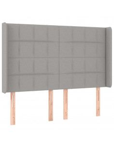 Testiera ad Orecchio Grigio Chiaro 147x16x118/128 cm in Tessuto 2