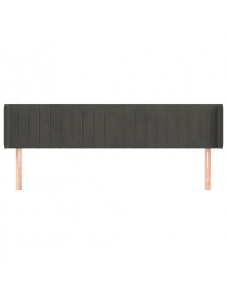 Testiera ad Orecchio Grigio Scuro 183x16x78/88 cm in Velluto