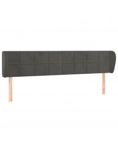 Testiera ad Orecchio Grigio Scuro 183x23x78/88 cm in Velluto 2