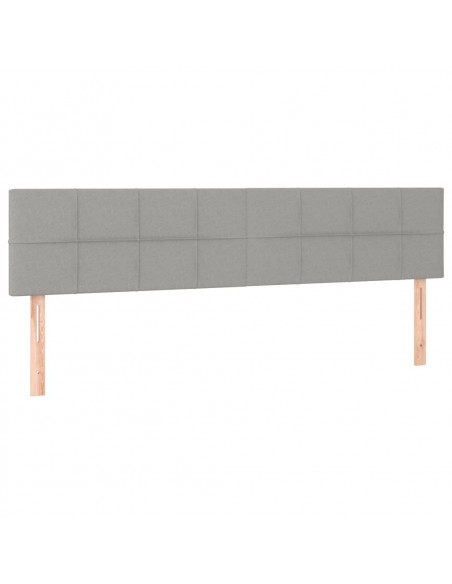 Testiera a LED Grigio Chiaro 180x5x78/88 cm in Tessuto