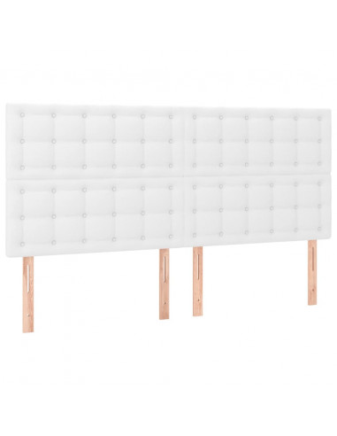 Testiera a LED Bianco 180x5x118/128 cm in Similpelle