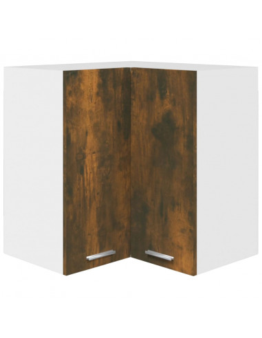 Mobile Pensile Angolo Rovere Fumo 57x57x60 cm Legno Multistrato