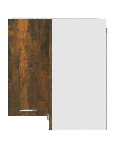 Mobile Pensile Angolo Rovere Fumo 57x57x60 cm Legno Multistrato