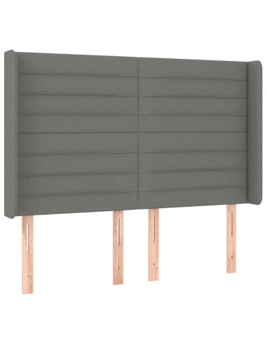 Testiera a LED GrigioScuro 147x16x118/128cm inTessuto