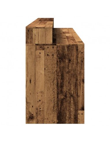 Scrivania con Luci LED Legno Antico 200x55x91 cm in Truciolato