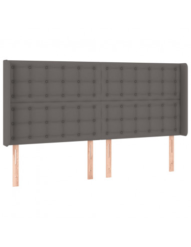 Testiera a LED Grigio 163x16x118/128cm in Similpelle