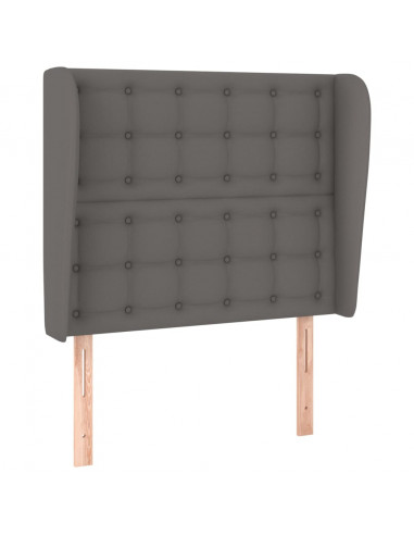 Testiera ad Orecchio Grigio 103x23x118/128cm in Similpelle