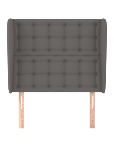Testiera ad Orecchio Grigio 103x23x118/128cm in Similpelle