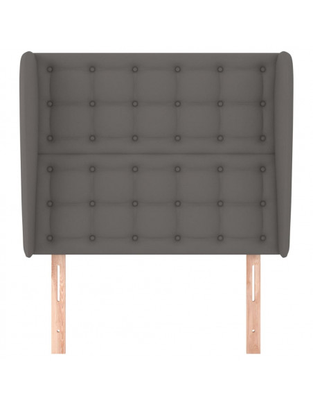 Testiera ad Orecchio Grigio 103x23x118/128cm in Similpelle