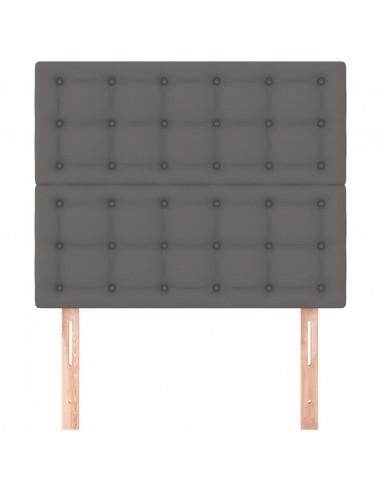 Testiere 2 pz Grigie 100x5x78/88 cm in Similpelle