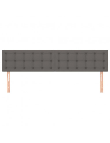 Testiere 2 pz Grigie 100x5x78/88 cm in Similpelle