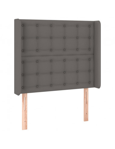 Testiera ad Orecchio Grigio 103x16x118/128cm in Similpelle