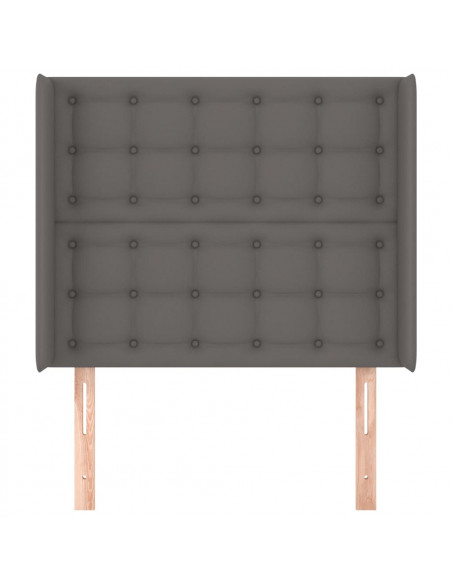 Testiera ad Orecchio Grigio 103x16x118/128cm in Similpelle