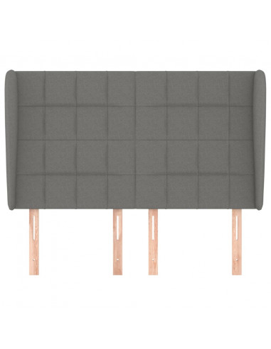 Testiera ad Orecchio GrigioScuro 147 x 23 x 118/128cm inTessuto