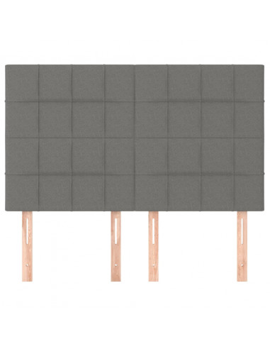 Testiere 4 pz Grigio Scuro 72x5x78/88 cm in Tessuto