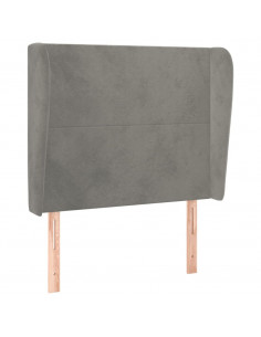 Testiera ad Orecchio Grigio Chiaro 103x23x118/128 cm in Velluto 2