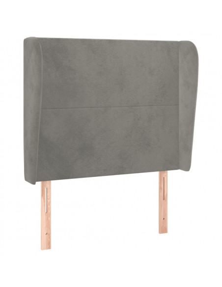 Testiera ad Orecchio Grigio Chiaro 103x23x118/128 cm in Velluto