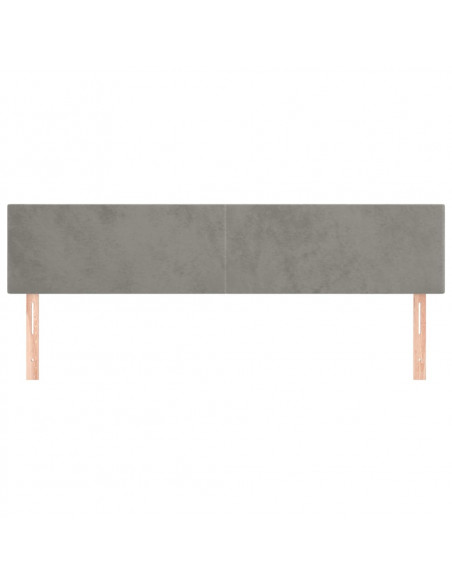 Testiere 2 pz Grigio Chiaro 100x5x78/88 cm in Velluto