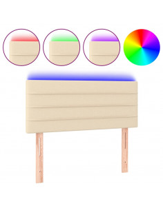 Testiera a LED Crema 90x5x78/88 cm in Tessuto 2