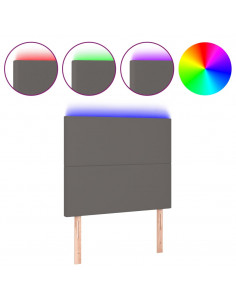 Testiera a LED Grigio 100x5x118/128cm in Similpelle 2