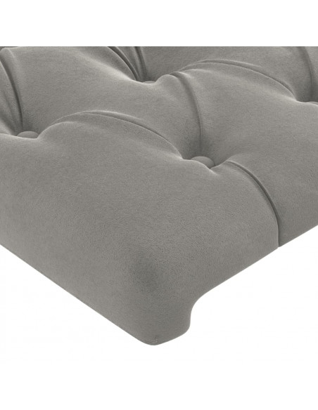 Testiera ad Orecchio Grigio Chiaro 183x23x78/88 cm in Velluto