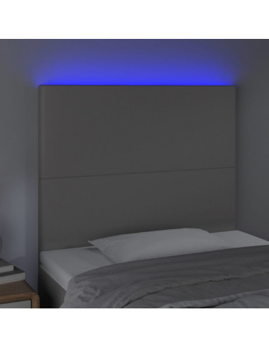 Testiera a LED Grigio 100x5x118/128cm in Similpelle