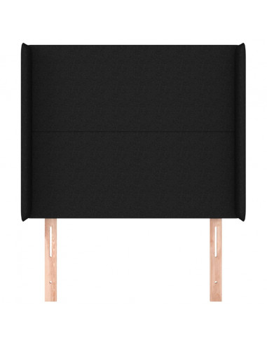 Testiera ad Orecchio Nera 103x16x118/128 cm in Tessuto