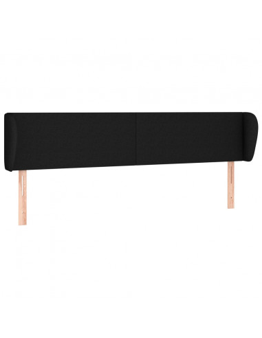 Testiera ad Orecchio Nera 203x23x78/88 cm in Tessuto