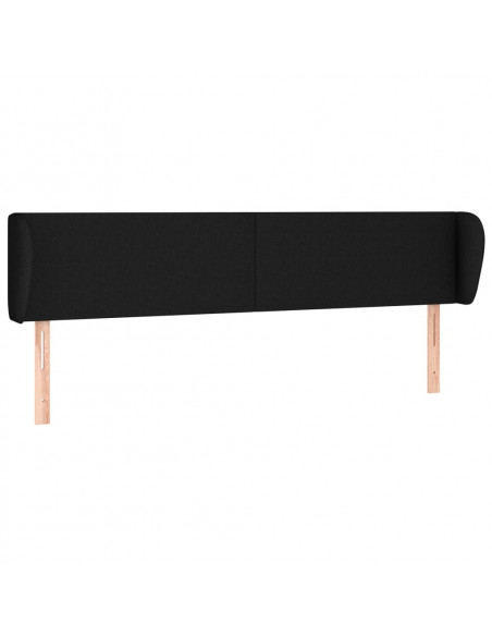 Testiera ad Orecchio Nera 203x23x78/88 cm in Tessuto