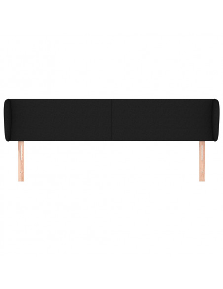 Testiera ad Orecchio Nera 203x23x78/88 cm in Tessuto