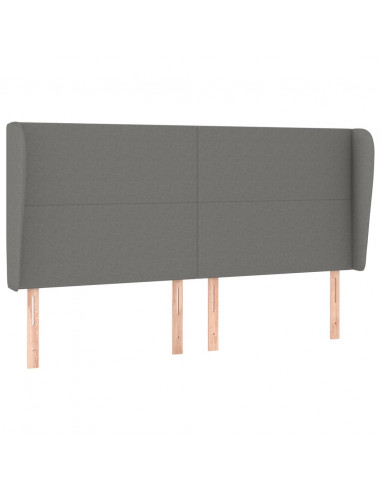 Testiera ad Orecchio GrigioScuro 203x23x118/128cm in Tessuto