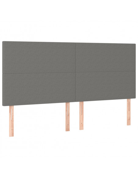 Testiere 4 pz Grigio Scuro 100x5x78/88 cm in Tessuto