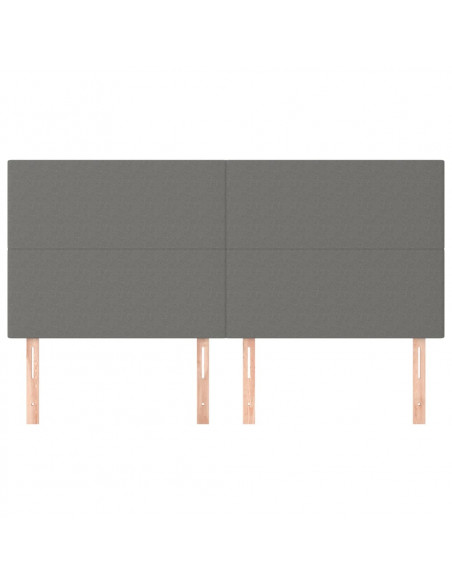 Testiere 4 pz Grigio Scuro 100x5x78/88 cm in Tessuto