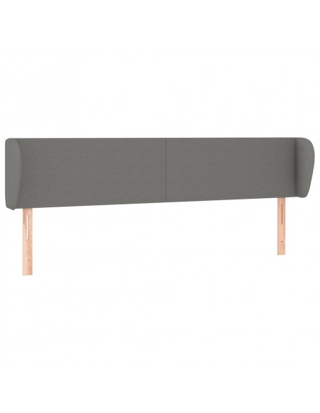 Testiera ad Orecchio Grigio Scuro 203x23x78/88 cm in Tessuto