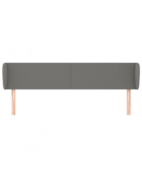 Testiera ad Orecchio Grigio Scuro 203x23x78/88 cm in Tessuto
