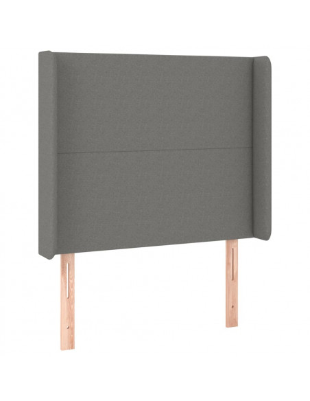 Testiera ad Orecchio GrigioScuro 103x16x118/128cm inTessuto
