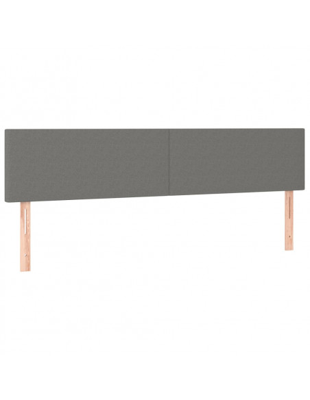 Testiera a LED Grigio Scuro 200x5x78/88 cm in Tessuto