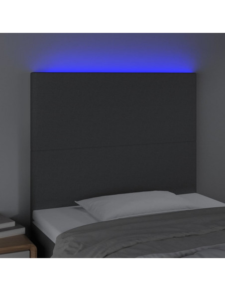 Testiera a LED GrigioScuro 100x5x118/128cm inTessuto