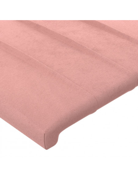 Testiera ad Orecchio Rosa 83x23x118/128 cm in Velluto
